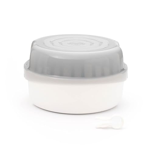MAM Microwave Steriliser I for Quick and Easy Steam or Cold Water Sterilisation | Sterilises up to 6 X Bottles in 5 Minutes | Baby Accessories | Grey