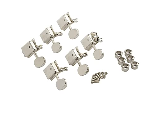 Fender Tuning Machine for Vintage-Style Stratocaster and Telecaster Guitars, 6 Pack, Chrome, Nickel - Image 4