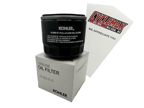 Cyclemax One Pack compatible with Kohler Full Flow Oil Filter 12 050 01-S containing One Filter and a Funnel