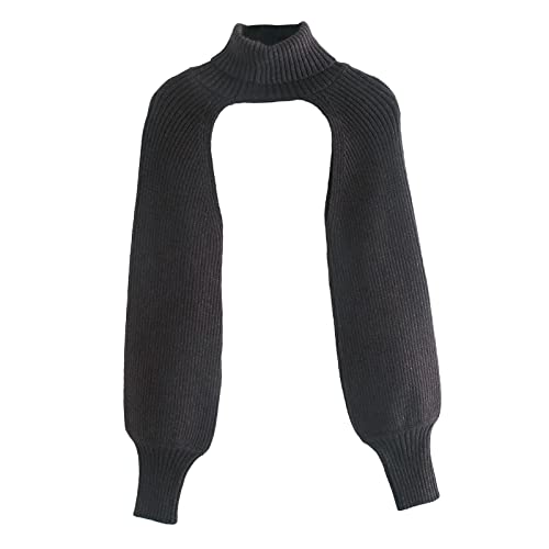 YIJU Moletom Moletom com Capuz Cortada Tops Pullover com Capuz Aberto, Preto