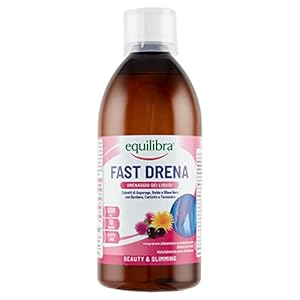 Equilibra Integratori Alimentari, Perdita di Peso Fast Drena, Integratore a Base di Estratti Vegetali, per il Drenaggio dei Liquidi e la Funzionalità delle Vie Urinarie, Da Diluire, Gusto Lime, 500 ml