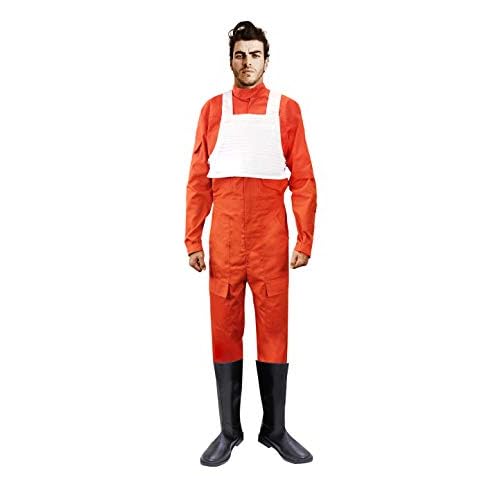 OEM X-Wing Rebel Fighter Pilot Orange Jumpsuit + White Flak Vest Traje de Star Wars (L)