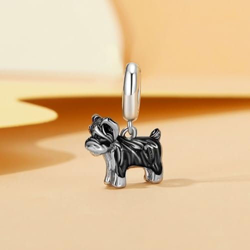 Image of GNOCE Pet Dog Bowl Bead Charm For Women, S925 Sterling Silver Bead Charm NecklaceBracelet for Her, Jewelry Gift
