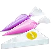 Hendiy 100 Pieces Piping Bags, 14 Inch - Disposable Pastry Bags, Tipless Frosting Piping Bags, Ic...