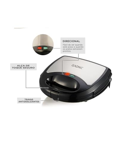 Sanduicheira Grill 3 em 1 Gadnic 220V