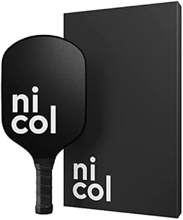 Nicol Pickleball 2023 P-One Elongated Pickleball Paddle - Frosted Carbon Fiber Surface for Increased Spin & Control - Aerodynamic Pickleball Racket Design - Elongated Handle