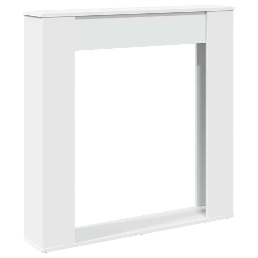 vidaXL Fireplace Surround, Fire Surround Only Compatible with LED Flame, Fireplace Frame for Living Room Hallway, White Engineered Wood