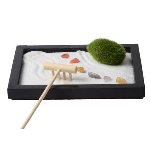 FOYTOKI Table Zen Garden Decor Miniature Landscape Sands for Desktop Elegant Zen Sandbox