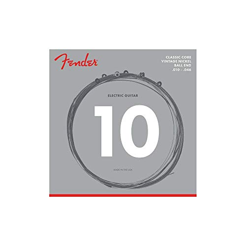 Fender® »CLASSIC CORE VINTAGE NICKEL ELECTRIC STRINGS« Cordes pour guitare électrique – Ball End – 155R 010/046 - Les Beatles, Paul McCartney, John Lennon, RIngo Starr, George Harrison Fender® »CLASSIC CORE VINTAGE NICKEL ELECTRIC STRINGS« Cordes pour guitare électrique - Ball End - 155R 010/046