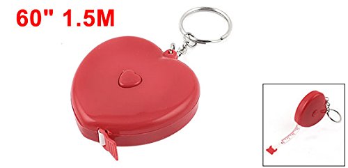 Cinta métrica uxcell 1.5 m forma corazón plástico rojo miniatura 2