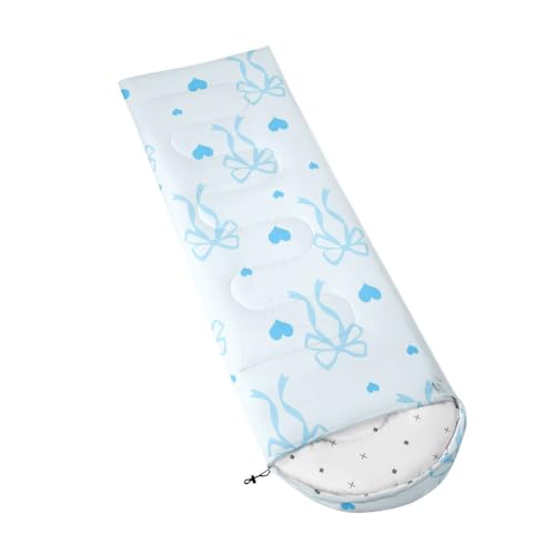 Bolsa de Dormir Erosebridal Azul para Niños con Lazo Girly y Corazón, con Bolsa de Compresión miniatura 3