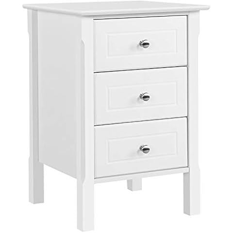 Yaheetech Modern Wooden Bedside Table with Drawers Cover