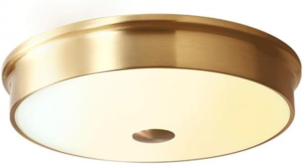 Modern Simplicity All Copper Lamp Body Glass Round Lampshade Ceiling Lamps Modern Simple Bedroom Study American Style Light LED Three Colors Adjustable Source Living Room Foyer Close to Lights