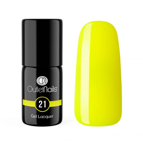 Esmalte Semipermanente 11ml - Gel Lacquer - Esmalte de uñas - Outlet Nails (Amarillo Neon)