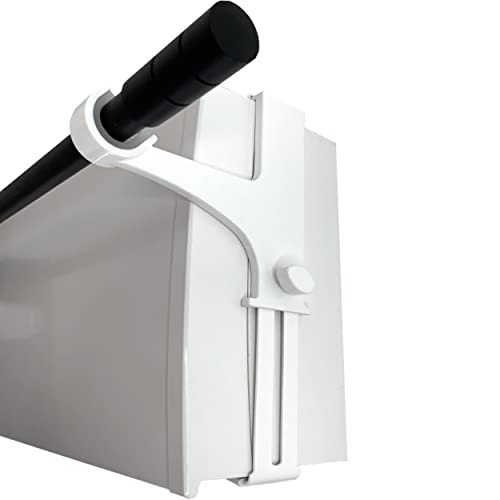 Lot de 2 Supports de Tringle à Rideaux sans Perçage ni Collage - Fixation sur Coffre de Volet Roulant Hauteur 14 à 24cm - pour Tringle à Rideaux D20-28mm - Colori Blanc - Qualité Française