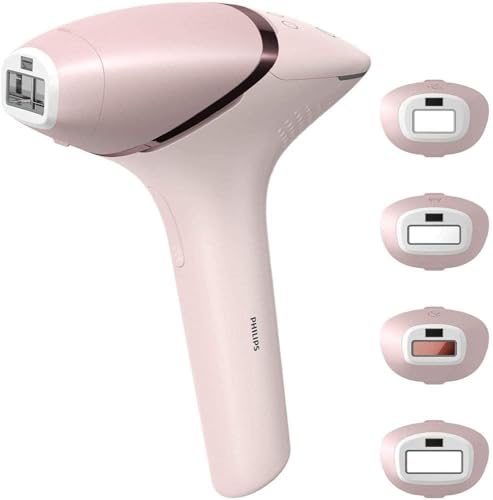 Philips Lumea IPL 9000 Series Haarentfernungsgerät mit SenseIQ Technologie – Alternative zur Laserhaarentfernung – 4 Aufsätze für Körper, Gesicht, Bikinizone & Achselhöhlen, kabellos (BRI957/00)