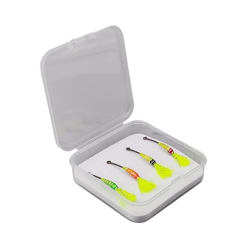 Menolana 4Pcs Fly Fishing Lures Artificial Lures Trout Bass Gear Supplies Realistic Freshwater Saltwater High Visibility with Hooks, Style A