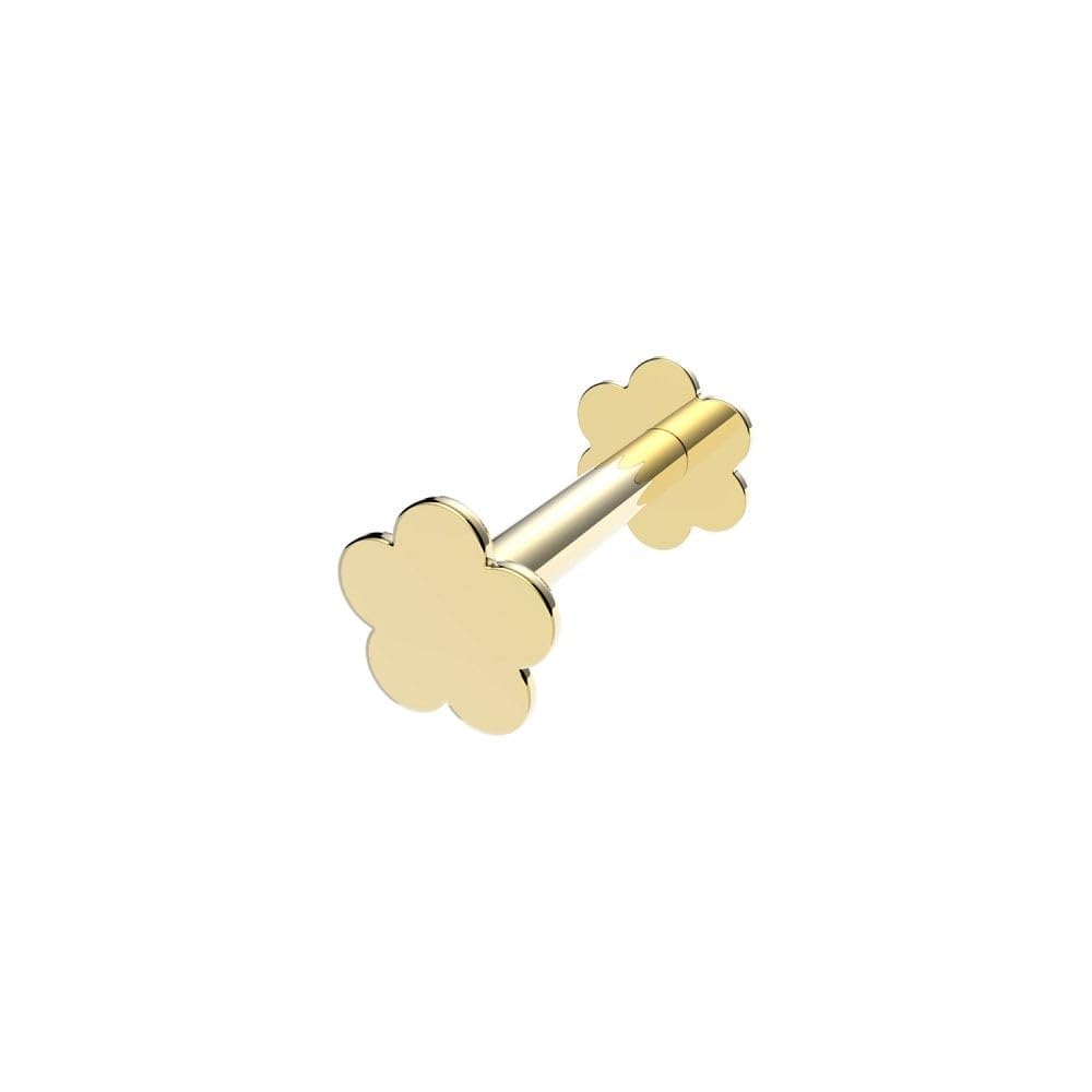 Labret ES2031 de oro amarillo de 9 quilates con flor, para cartílago, Oro de 9 quilates