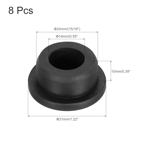 Image of MECCANIXITY 8pcs T-Shaped Silicone Plugs 24mm 15 /16 Inch Dia Snap in Plug Hole Seal Cover Round Rubber Stopper for Kitchen Rubber Bulkheads Waterproof Sealing Plugs Black