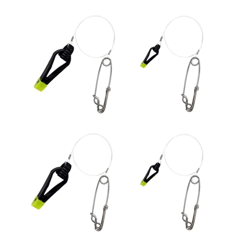 EUPHENG Downrigger Line Release Clips, 18-Inch Leader with Snap, Weight Release Clips for Planer Board Downrigger Trolling Offshore Fishing (2PCS #1013+2PCS #1023)