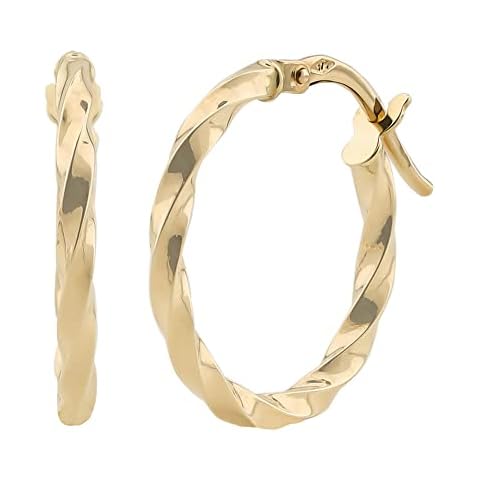 British Jewellery House Gold Twisted Earrings, Twist Hoop Earrings,Womens Twisted Earrings,Small Hoop Earrings,Hypoallergenic Earrings,Dainty Gold Hoops,Gold Rope Hoops Cover
