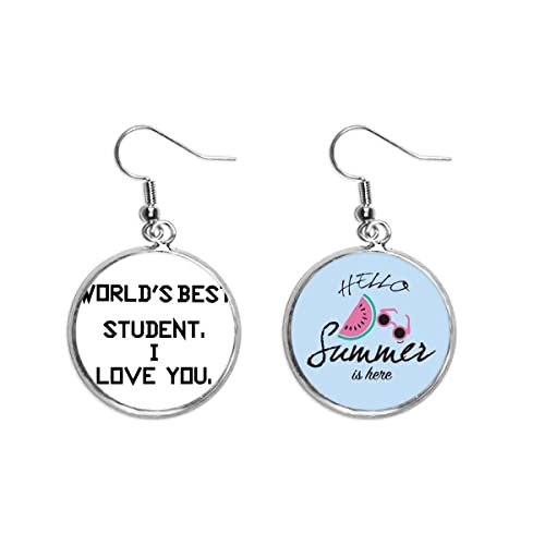 Pendientes de sandía te amo mundo mejor para regalar a estudiantes motivados