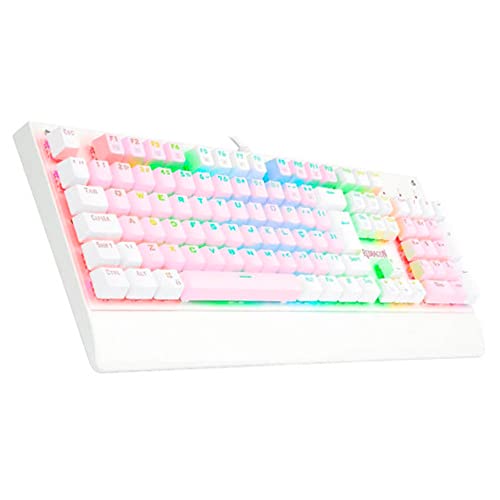 TECLADO MECANICO GAMER KALA RGB ROSA COM BRANCO SWITCH MARROM ABNT2