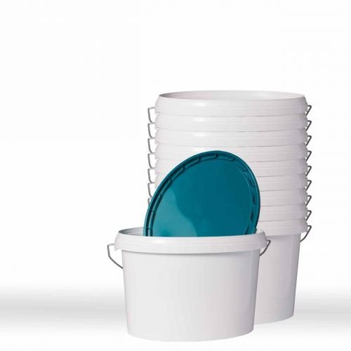 10 x Leereimer oval inkl. Deckel 2,5l - Kunststoffeimer Farbeimer