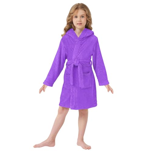 GuoChe Blue Violet Kids Robe Girls Hooded Robe For Kids2