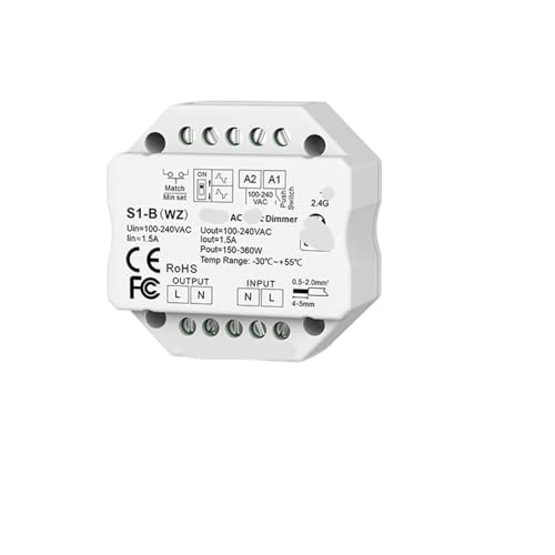 Dimmer LED Triac AC 220V 110V S1-B(WZ) interruptor pulsador y control remoto luces monocolor 2.4G