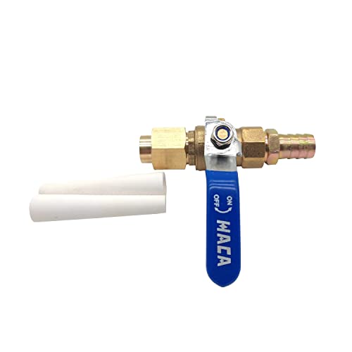 Image of Ceramic Sandblasting Gun Assembly: Nozzle Tip (1 /8 inch ID) 2Pcs Nozzles | Brass Ball Valve and Connector 2Pcs Grinding Nozzle Tip Replacement,Valve Type Sandblaster Gun Blue