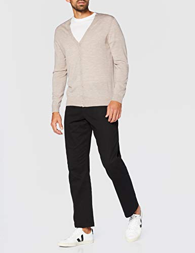 FIND Merino V Neck, Cardigan Uomo, Marrone (Taupe