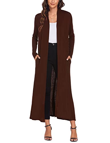Image of Bluetime Women Floor Length Open Front Cardigan