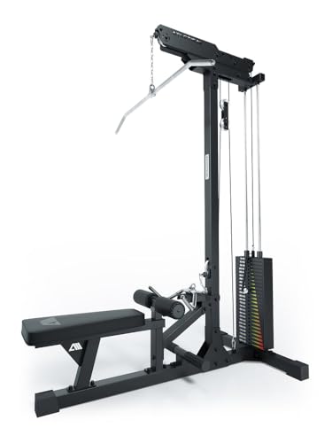 ATLETICA Latzug mit Ruder-Station | 204cm Höhe | Latzug-Station mit Ruder-Einheit...