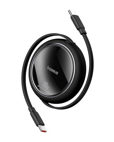 Baseus USB-C Mini Retractable Charging Cable 100W, Black