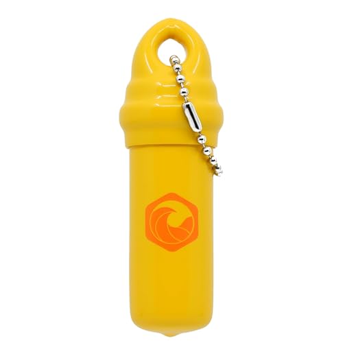 Seahive Floating Keychain (1 pack) with Waterproof Safety Container - Boat Key Float - Pontoon Fishing Kayak Dry Bag Accessories key chain holder (Yellow)