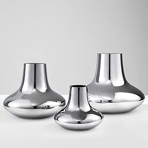 Vase argenté en céramique moderne pour table à manger et plantes - 4