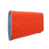 Agatha Ruiz de la Prada Cartera Billetero bicolor naranja combinado azul tres compartimentos