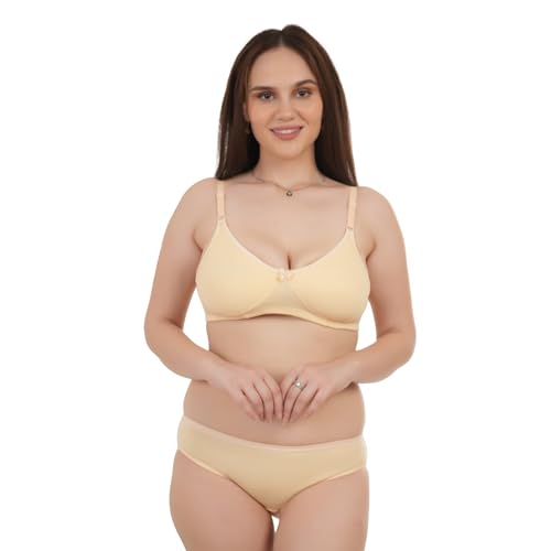 Image of UNITRUST Premium Lingerie Set with Full Coverage Non-Padded Bra and Hipster