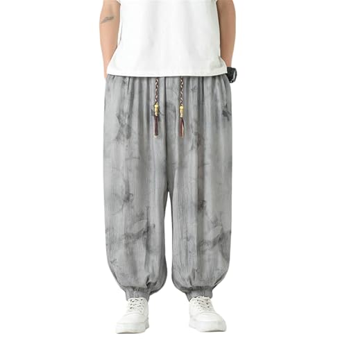 Men's Spring Summer Chinese Style Vintage Casual Loose Jogger Trendy Long Pants