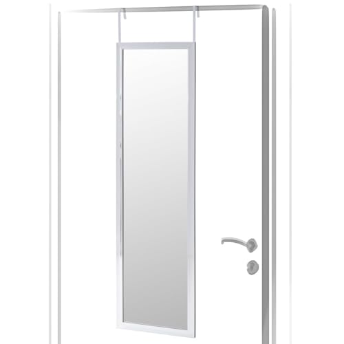 LOLAhome - Espejo Gris Largo Rectangular para Colgar en Puerta o Pared de Cuerpo Entero de 125x35 cm, Incluye 2 Ganchos fáciles de Quitar para Colgar en Puertas - imagen 5