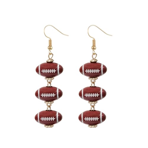 Football Drop Dangle Earrings for Women Game Day Earrings Rugby Football Long Earrings Sport Earrings Sports Fans Jewelry