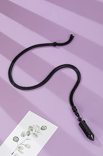 Jovivi Healing Crystals Necklace for Men Women Adjustable Rope Natural Stone Hexagonal Prism Pointed Crystal Pendant Necklaces Gemstone Jewelry4