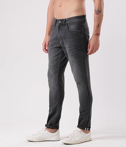 Image of TURMS Men's Cool Tech Jeans All Degree Anti Odor UV Protectant Travel Edition Mid Rise Denim Pants | Stretchable Comfort Cotton Rich