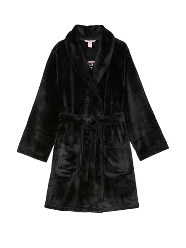 Victoria's Secret Short Cozy Robe, Robes for Women, Black (XS/S)3
