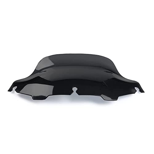 Image of Black 8 inch Wave Windshield Windscreen Compatible for 1996-2013 Harley Davidson Street Glide Electra Glide Ultra Classic Touring FLHT FLHTC FLHX Tri Glide 96-13