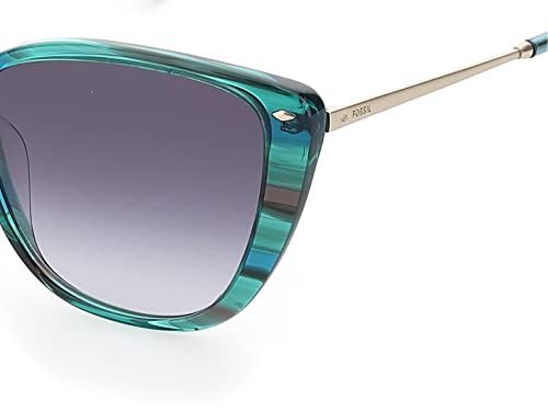Fossil Women's Female Sunglasses Style FOS 2101/G/S Cat Eye, Green/Gray Shaded, 54mm, 17mm4
