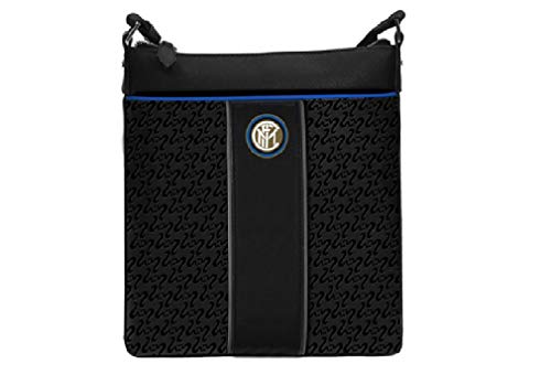  I Borsello Inter Ufficiale Donna Nero Minimal Satchel Tracolla Zip Pelle