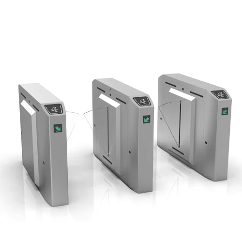 QIGONG Tripod Turnstile, 304 Stainless Steel, Security Access Control, Double Opener, Wall Mount, Silver, 39x63 Inches