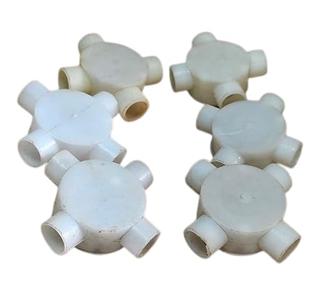 Zone Marketing PVC Electrical Conduit Fitting for Junction Box 4 Way 1 inch 25 mm (10 Pcs) White Colour-picture-17